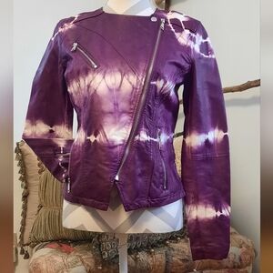 NWOT Gorgeous Vegan-leather Lined & Dyed Moto Jacket